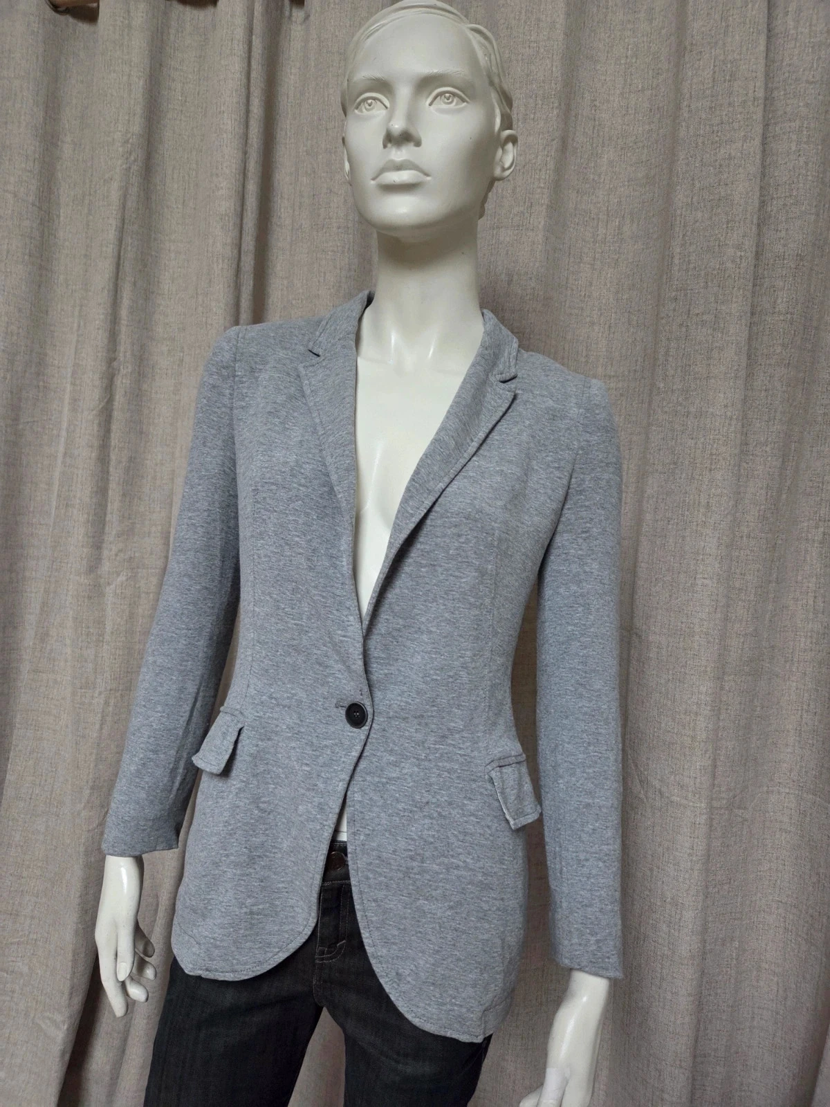 Blazer coton gris Taille S Zara